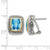 Shey Couture Sterling Silver with 14K Accent Antiqued Cushion Bezel Swiss Blue Topaz Omega Back Stud Earrings, 17 mm - View 4