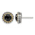 Shey Couture Sterling Silver with 14K Accent Antiqued Polished Checkerboard-Cut Black Onyx Stud Earrings, 11 mm