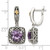 Shey Couture Sterling Silver with 14K Accent Antiqued Cushion Amethyst Hinged Hoop Dangle Earrings, 28 mm - View 4