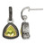 Shey Couture Sterling Silver with 14K Accent Antiqued Trillion Bezel Lemon Quartz Dangle Earrings