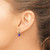 Shey Couture Sterling Silver with 14K Accent Leaves with Round Amethyst Dangle Earrings, 16.9 mm - View 3