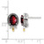 Shey Couture Sterling Silver with 14K Accent Antiqued Checkerboard Oval Garnet Stud Earrings, 14.48 mm - View 4