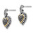 Shey Couture Sterling Silver with 14K Accent Antiqued Black 0.26ct Diamond Dangle Post Heart Drop Earrings, 17 mm - View 2