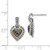 Shey Couture Sterling Silver with 14K Accent Antiqued Black 0.26ct Diamond Dangle Post Heart Drop Earrings, 17 mm - View 4