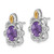 Shey Couture Sterling Silver Rhodium-Plated with 14K Accent Oval Amethyst Vintage Stud Earrings, 18.3 mm - View 2