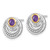 Shey Couture Sterling Silver Rhodium-Plated with 14K Accent Round Amethyst Swirl Circle Stud Earrings, 12.7 mm - View 2
