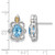 Shey Couture Sterling Silver Rhodium-Plated with 14K Accent Oval Light Swiss Blue Topaz Vintage Stud Earrings, 18.3 mm - View 3