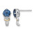 Shey Couture Sterling Silver Rhodium-Plated with 14K Accent Checker-Cut Cushion London Blue Topaz and 0.02ct Diamond Post Drop Earrings, 12.8 mm Long
