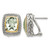 Shey Couture Sterling Silver with 14K Accent Antiqued Cushion Bezel Green Quartz Omega Back Stud Earrings, 15 mm