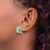 Shey Couture Sterling Silver with 14K Accent Antiqued Cushion Bezel Green Quartz Omega Back Stud Earrings, 15 mm - View 3