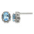 Shey Couture Sterling Silver Antiqued Oval Blue Topaz Stud Earrings, 10 mm