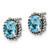 Shey Couture Sterling Silver Antiqued Oval Blue Topaz Stud Earrings, 10 mm - View 2