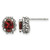 Shey Couture Sterling Silver Antiqued Oval Garnet Stud Earrings, 10 mm