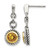 Shey Couture Antiqued Sterling Silver with14K Gold and Silver-Tone Accent Round Bezel Citrine Post Dangle Earrings, 23 mm