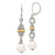 Sterling Silver with 14K Two-Tone Gold Accent 9.5-10 mm Cultured Freshwater Pearl Drop Leverback Earrings, 55 mm Long