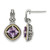 Shey Couture Sterling Silver with 14K Accent Antiqued Cushion Amethyst Post Dangle Earrings, 20 mm