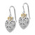 Shey Couture Sterling Silver Rhodium-Plated with 14K Accent 0.12ct Diamond Shepherd Hook Dangle Vintage Heart Drop French Wire Earrings, 25 mm Long - View 2