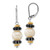Sterling Silver with 14K Accent Polished Black Enamel & Cultured Freshwater Pearl Leverback Dangle Earrings, 38.6 mm