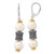 Sterling Silver with 14K Yellow Gold Accent Polished & Antiqued Cultured Freshwater Pearl & Barrel Leverback Dangle Earrings, 49.8 mm Long