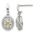Shey Couture Sterling Silver Rhodium-Plated with 14K Accent 0.08ct Diamond Post Dangle Earrings, 21 mm
