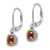 Shey Couture Sterling Silver with 14K Accent Antiqued Cushion Garnet Leverback Drop Earrings, 25 mm - View 2