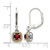 Shey Couture Sterling Silver with 14K Accent Antiqued Cushion Garnet Leverback Drop Earrings, 25 mm - View 4
