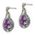 Shey Couture Sterling Silver with 14K Accent Antiqued 0.02ct Diamond and Pear Shaped Amethyst Drop Earrings, 24 mm - View 2