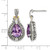 Shey Couture Sterling Silver with 14K Accent Antiqued 0.02ct Diamond and Pear Shaped Amethyst Drop Earrings, 24 mm - View 4