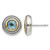 Shey Couture Sterling Silver with 14K Accent Antiqued Round Blue Topaz Stud Earrings, 12 mm