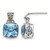 Shey Couture Sterling Silver with 14K Accent Antiqued Cushion Blue Topaz Post Dangle Earrings, 16 mm
