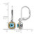 Shey Couture Sterling Silver with 14K Accent Antiqued Cushion Blue Topaz Leverback Dangle Earrings, 24 mm - View 4