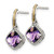 Shey Couture Sterling Silver with 14K Accent Antiqued Cushion Amethyst Post Dangle Earrings, 17 mm - View 2