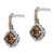 Shey Couture Sterling Silver with 14K Accent Antiqued Cushion Smoky Quartz Post Dangle Earrings, 18 mm - View 2