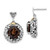 Sterling Silver with 14K Polished & Antiqued Smoky Quartz Post Dangle Earrings, 24.5 mm