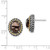 Sterling Silver with 14K Polished & Antiqued Oval Smoky Quartz Stud Earrings, 16.2 mm - View 3
