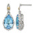 Shey Couture Sterling Silver Rhodium-Plated with 14K Accent Pear Shaped Blue Topaz Post Dangle Earrings, 27 mm