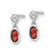 White Ice Sterling Silver Rhodium-Plated 0.024ct Diamond and Garnet Post Dangle Earrings, 12 mm - View 2