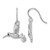 White Ice Sterling Silver Rhodium-Plated 0.114ct Diamond and Sapphire Humming Bird Drop French Wire Earrings, 19.35 mm