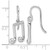 White Ice Sterling Silver Rhodium-Plated 0.08ct Diamond Music Note Dangle French Wire Earrings, 17.75 mm - View 4