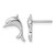 White Ice Sterling Silver Rhodium-Plated 0.05ct Diamond Dolphin Stud Earrings, 12.1 mm