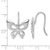 White Ice Sterling Silver Rhodium-Plated 0.062ct Diamond Butterfly Dangle French Wire Earrings, 12.75 mm - View 4