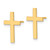 14K Yellow Gold Polished Cross Stud Earrings, 15.05 mm - View 2