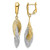 14K Yellow Gold with Rhodium Polished and Diamond-Cut Twisted Dangle Omega Back Post Drop Earrings