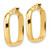 14K Yellow Gold Polished Square Hoop Earrings - View 2