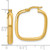14K Yellow Gold Polished Square Hoop Earrings - View 3