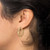 14K Yellow Gold Polished and Diamond-Cut Fancy Design Circle Hoop Earrings - View 4