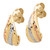 14K Yellow Gold With White and Rose Rhodium Polished and Diamond-Cut J Post Earrings - View 2