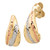 14K Yellow Gold With White and Rose Rhodium Polished and Diamond-Cut J Post Earrings - View 3