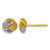 14K Yellow Gold & Rhodium Polished Love Knot Stud Earrings