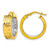 14K Yellow Gold & Rhodium Polished and Diamond-Cut Square Tube Circle Hoop Earrings